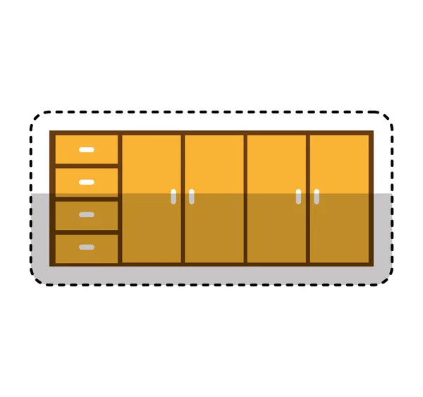 Gabinete de cocina icono aislado — Archivo Imágenes Vectoriales