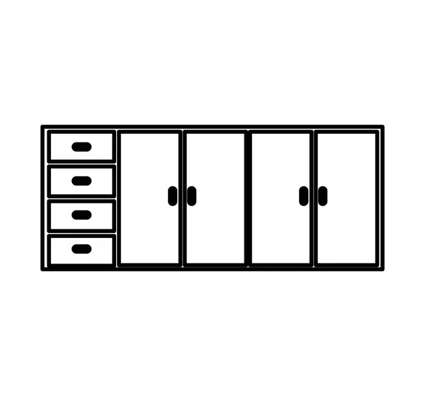 Kitchen cabinet isolated icon — Stock Vector