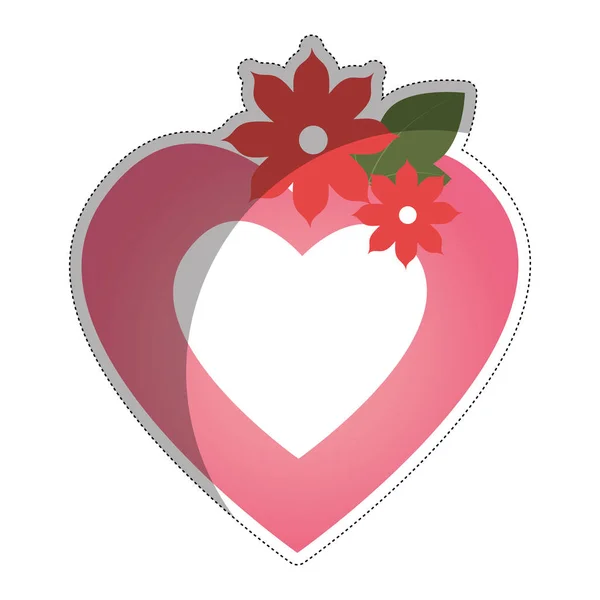 Diseño de corazón y flores — Vector de stock