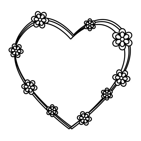 Дизайн сердца и цветов — стоковый вектор