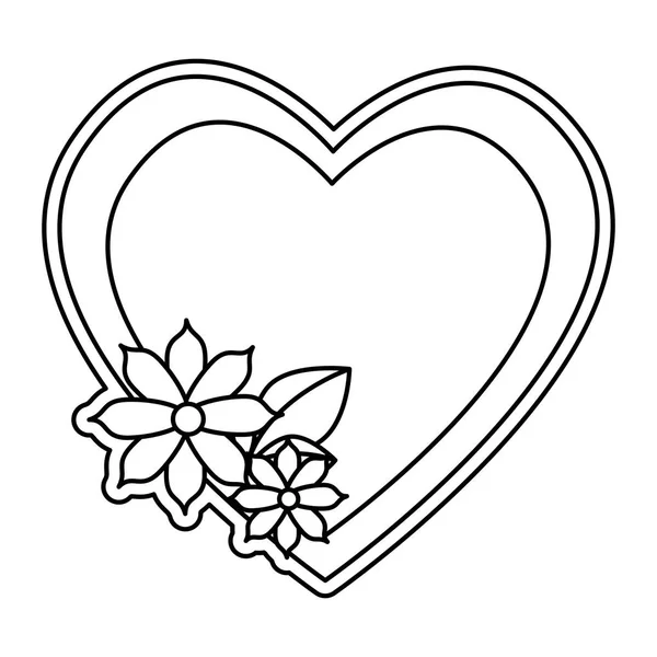 Cuore e fiori design — Vettoriale Stock