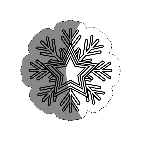 Inverno ícone floco de neve — Vetor de Stock