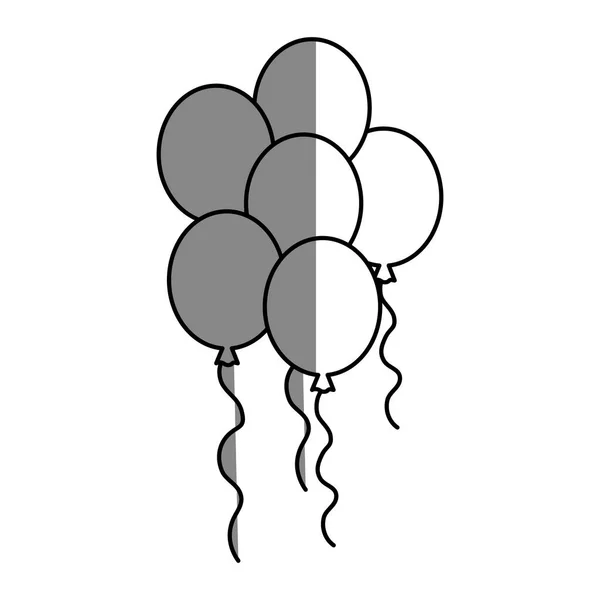 Luftballons über Weiß — Stockvektor