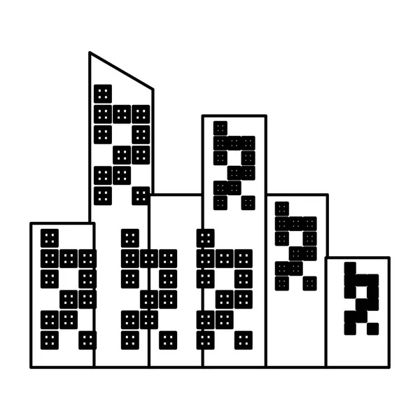 Icono de edificios de ciudad — Archivo Imágenes Vectoriales