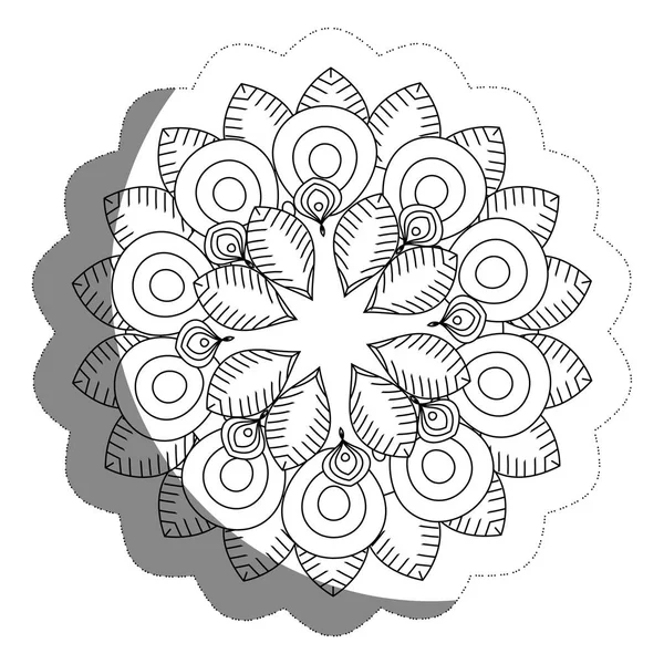 Virágos mandala ikon — Stock Vector