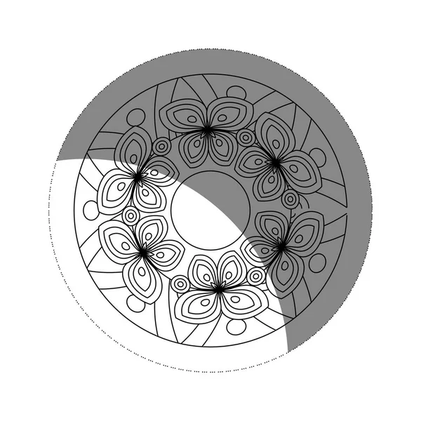 Ícone mandala floral — Vetor de Stock