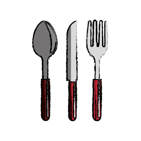 Значок вилки, ножа и ложки — стоковый вектор