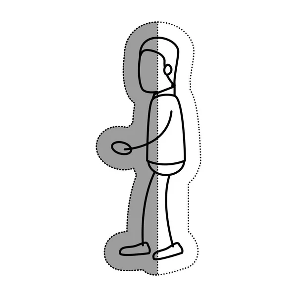 Menselijke figuur van man-pictogram — Stockvector