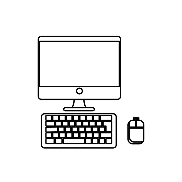 Desktop computer isolated icon — Stock Vector