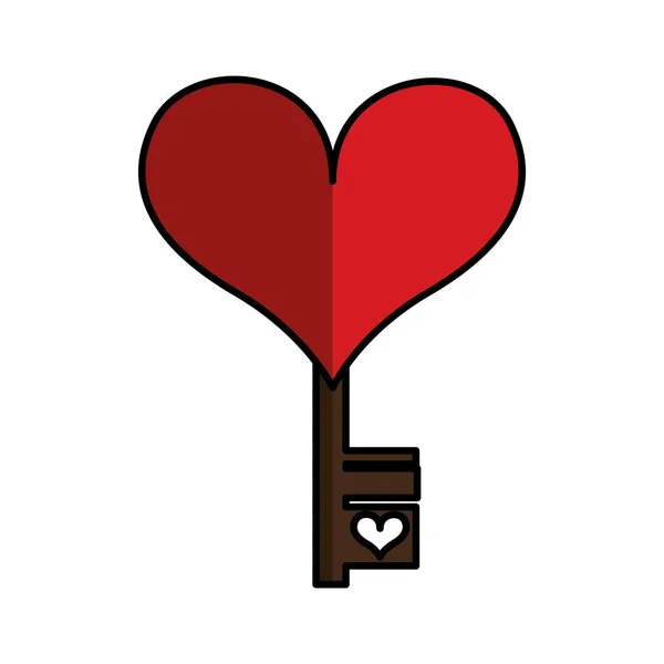 Corazón con icono clave aislada — Archivo Imágenes Vectoriales