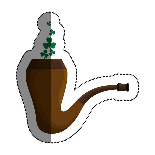 Elf pipe wooden icon — Stock Vector