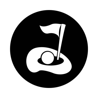 Golf delik izole simgesi