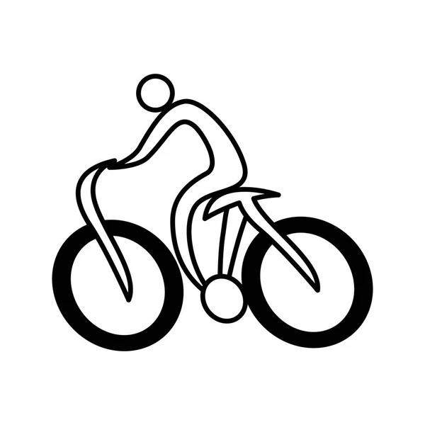 Ciclismo ícone silhueta esporte — Vetor de Stock