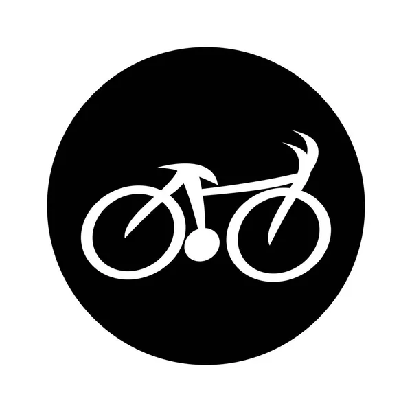 Cycling sport silhouette icon — Stock Vector