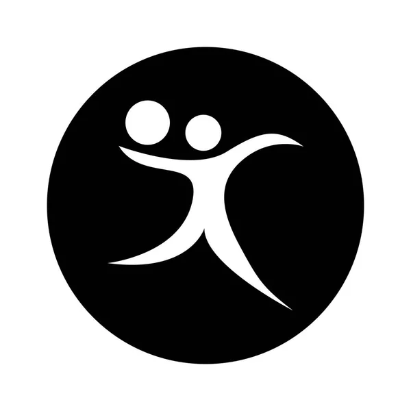 Röplabda sportoló silhouette ikon — Stock Vector