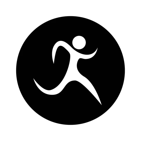 Runner sportowca sylwetka ikona — Wektor stockowy