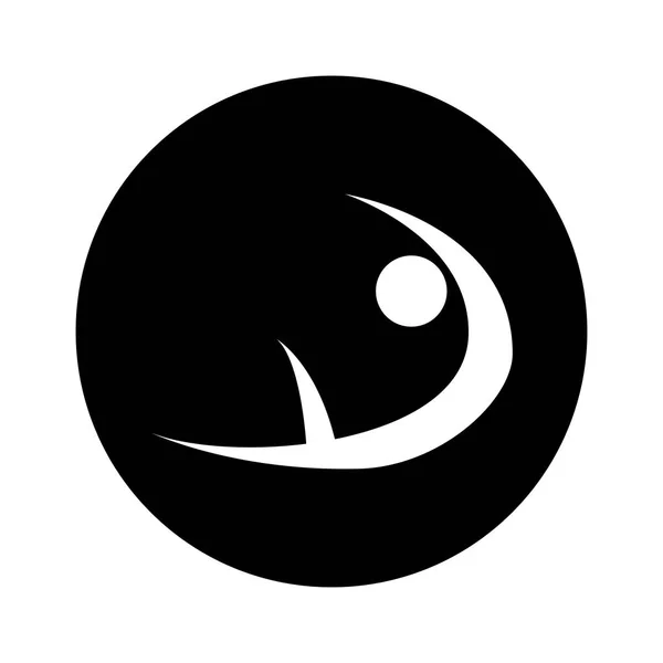 Gymnastics athlete silhouette icon — Stock Vector
