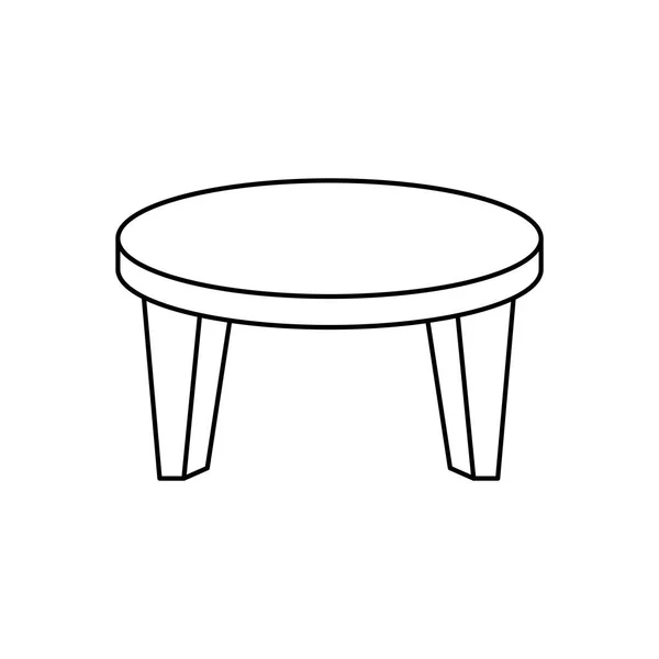 Mesa icono aislado de madera — Vector de stock