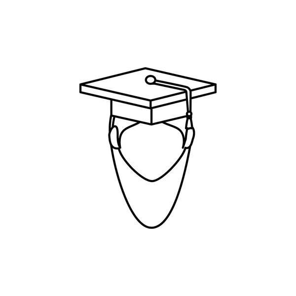 Studenta avatar s maturitní klobouk izolované ikonu — Stockový vektor
