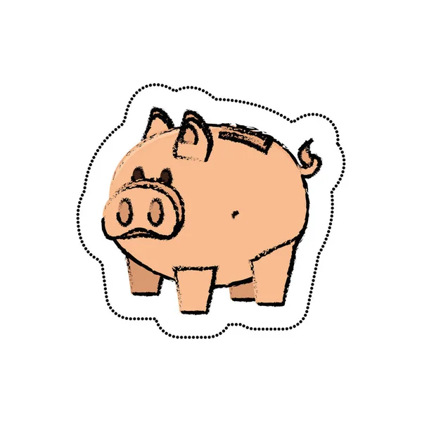 Piggy savings isolated icon — Stock Vector