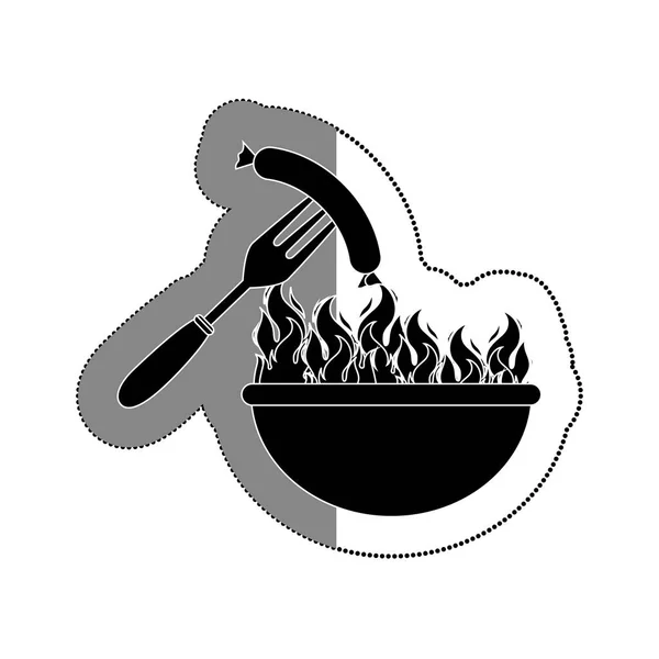 Bbq grill deliciosa comida — Vetor de Stock