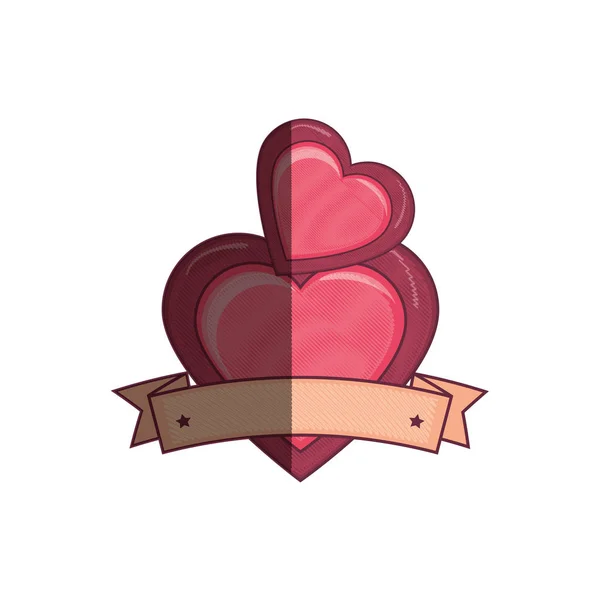 Карточка любви с сердцем — стоковый вектор