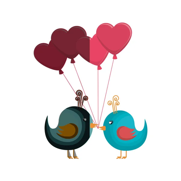Κάρτα αγάπης με χαριτωμένο πουλί — Διανυσματικό Αρχείο