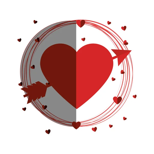 Kärlekskort med hjärta — Stock vektor