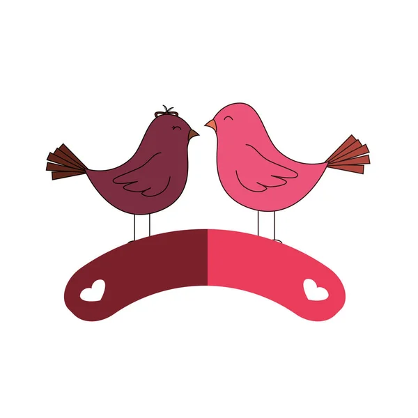 Kärlekskort med söt fågel — Stock vektor