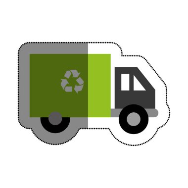 geri dönüşüm kamyon izole simgesi