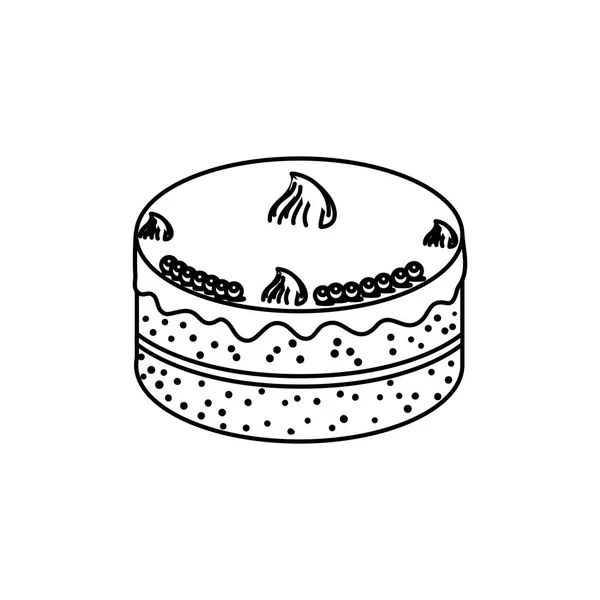 Doce bolo delicioso ícone — Vetor de Stock