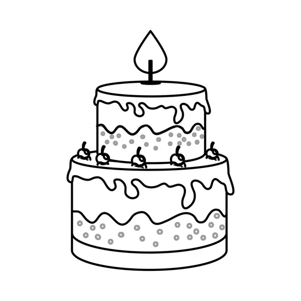 Zoete taart heerlijke pictogram — Stockvector