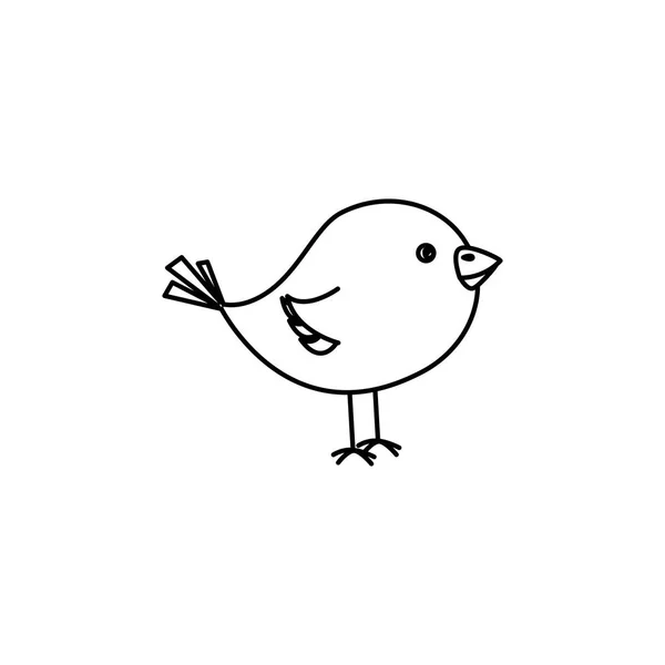 Söt liten fågel ikon — Stock vektor
