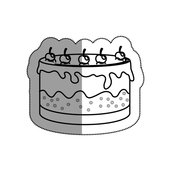Pastel dulce delicioso icono — Vector de stock