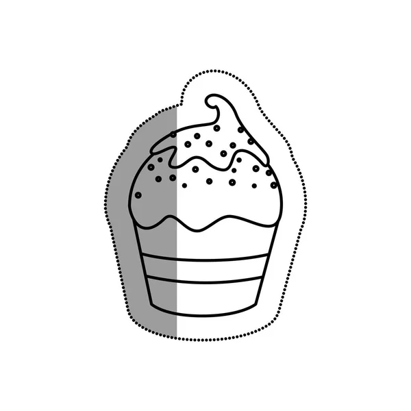 Вкусный кекс сладкий значок — стоковый вектор