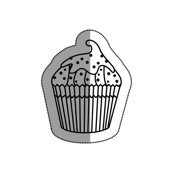 Delicioso ícone doce cupcake — Vetor de Stock