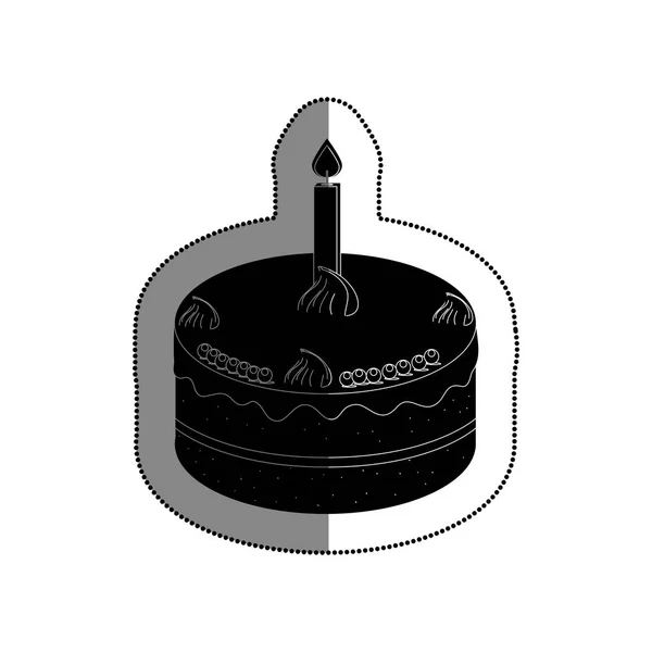 Dolce torta deliziosa icona — Vettoriale Stock