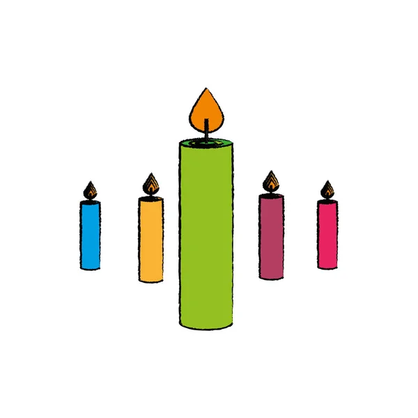 Святкування свічок ізольована ікона — стоковий вектор