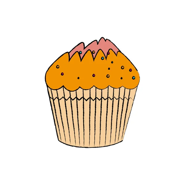 おいしいカップケーキ甘いアイコン — ストックベクタ