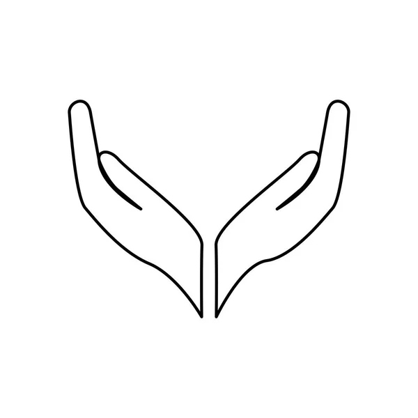 Mains icône de protection humaine — Image vectorielle