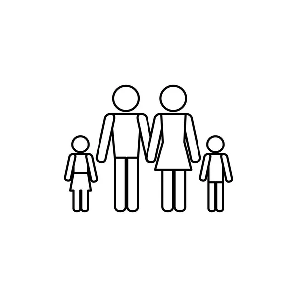 家庭剪影孤立的图标 — 图库矢量图片