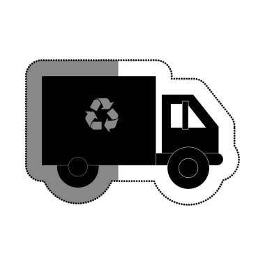 geri dönüşüm kamyon izole simgesi