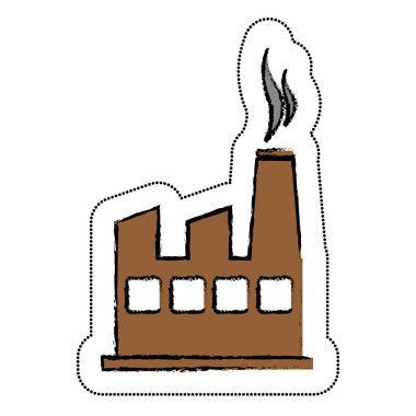 Bitki endüstriyel bina simgesini