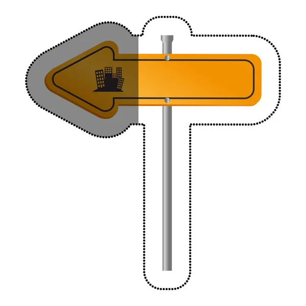 Señal de tráfico por carretera con flecha — Vector de stock