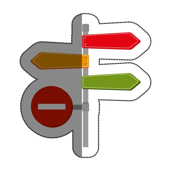 Feu de circulation routier avec flèche — Image vectorielle