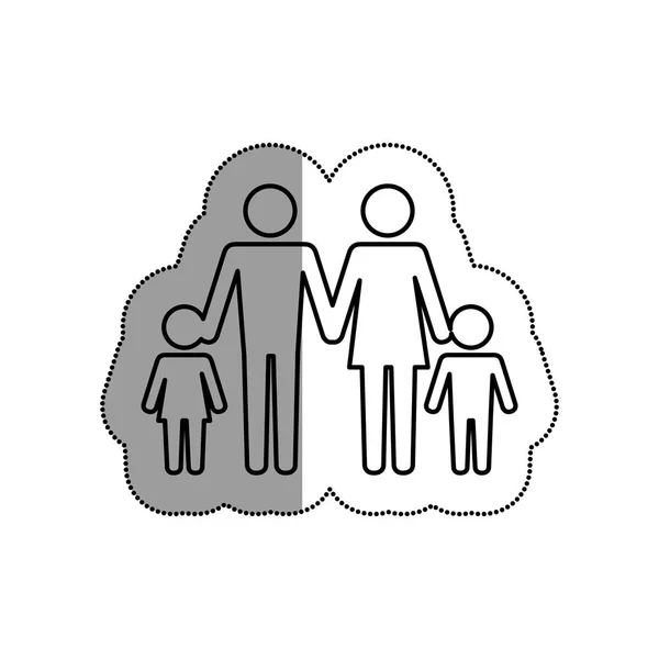 家庭剪影孤立的图标 — 图库矢量图片