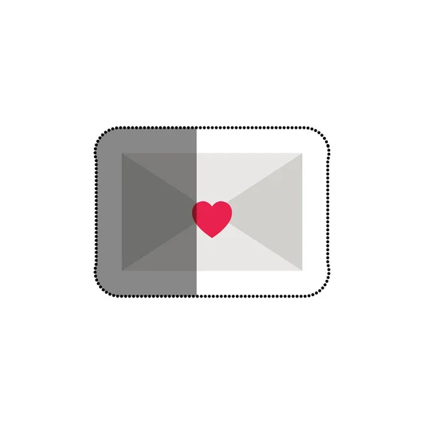 Lettre romantique icône isolée — Image vectorielle
