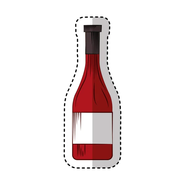 Bouteille de vin icône isolée — Image vectorielle