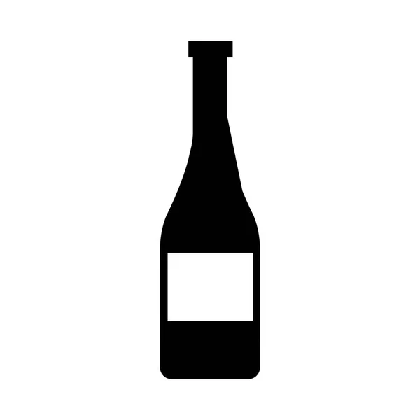 Bouteille de vin icône isolée — Image vectorielle