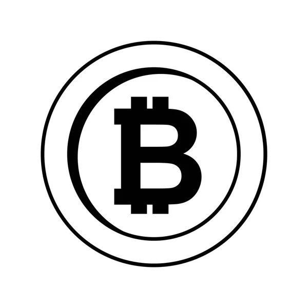 Bitcoin argent icône électronique — Image vectorielle